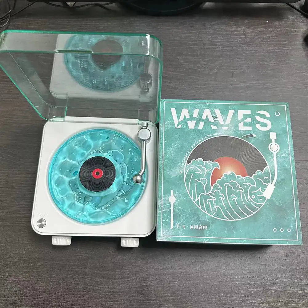 Wireless Retro Sleep Aid Speakers White Noise Bluetooth Speaker Vinyl Record Player Style Speaker Subwoofer with RGB Light