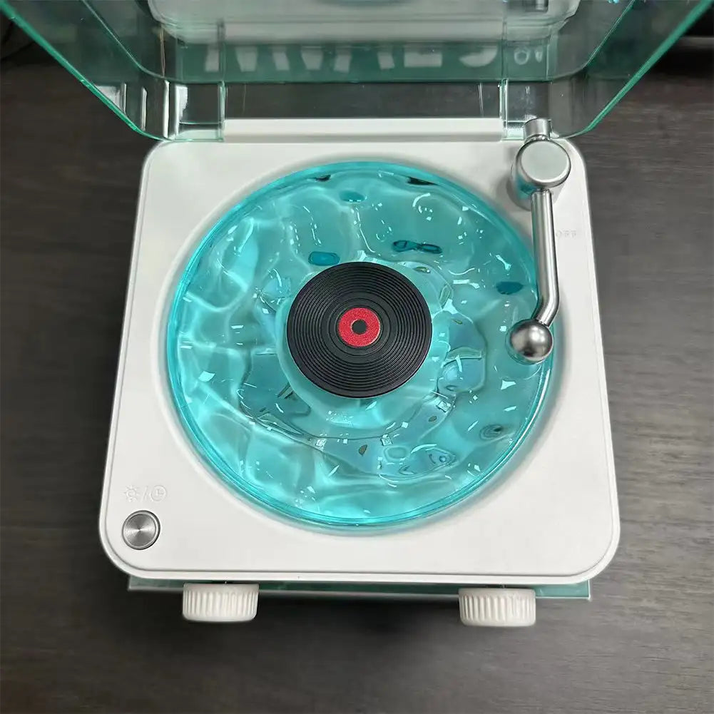 Wireless Retro Sleep Aid Speakers White Noise Bluetooth Speaker Vinyl Record Player Style Speaker Subwoofer with RGB Light